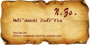 Nádasdi Zsófia névjegykártya
