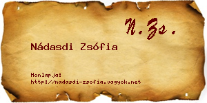 Nádasdi Zsófia névjegykártya