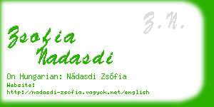 zsofia nadasdi business card
