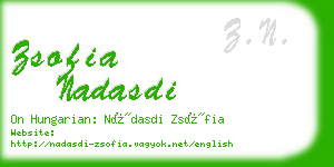 zsofia nadasdi business card